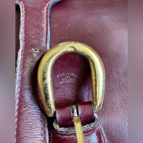 RARE GUCCI Extra Large Vintage LEATHER Suitcase Oxblood Luggage Case Tote Bag GG - Picture 2 of 11